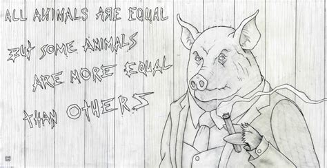 Animal Farm: Napoleon 33″ x 17″ Pencil on Board – Jason Lenox