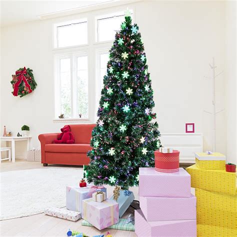 UBesGoo 6FT Artificial Christmas Tree Pre-Lit Optical Fiber Tree ...