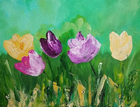 Spring Tulips Acrylic Painting Lesson — Spruce & Fjell