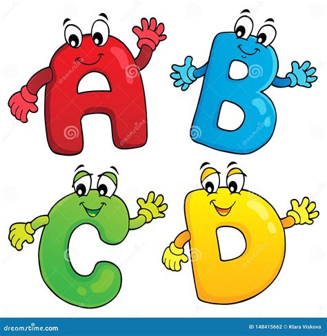 Cartoon ABCD Letters Theme 2 Stock Vector - Illustration of decoration ...