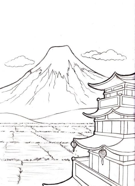 Coloriage Mont Fuji - télécharger et imprimer gratuit sur ...