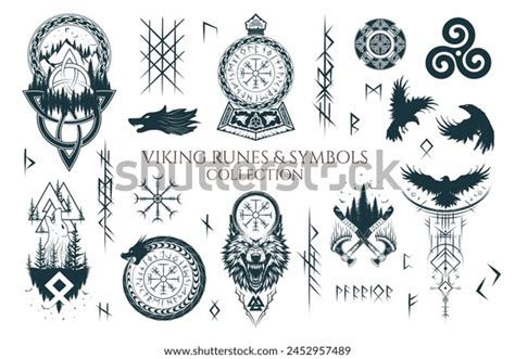 Viking Runes Symbols Collection Hand Drawn Stock Vector (Royalty Free ...