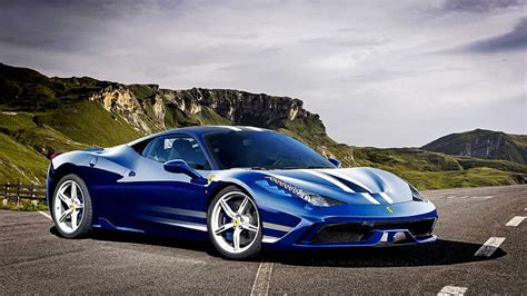 HD wallpaper: Blue Ferrari 458 SPECIALE, supercar,, blue coupe ...