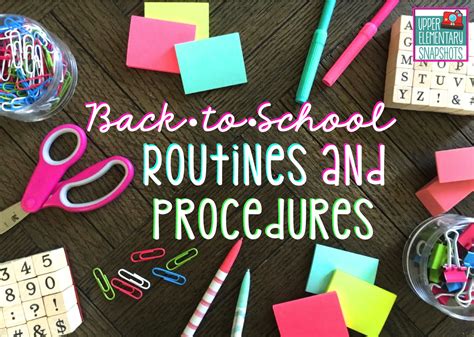 Back-to-School Routines & Procedures | Upper Elementary Snapshots