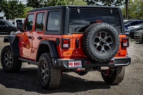 HD wallpaper: Back View Photo of a Parked Red Jeep Wrangler Rubicon ...