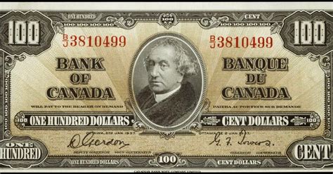 Canadian 100 Dollar Bill 1937|World Banknotes & Coins Pictures | Old ...