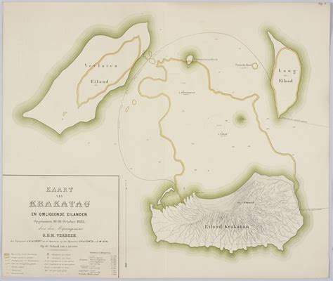 Map of the 1883 Eruption of Krakatoa, Showing the Islands Nearest the ...