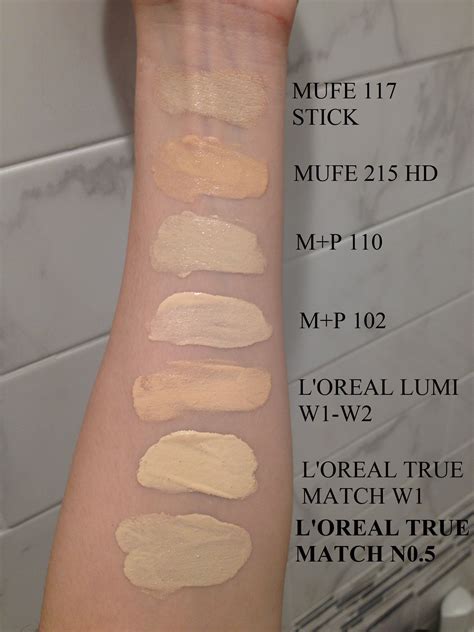 Swatches, Drugstore and Up, includes L'oreal True Match n0.5 : r/PaleMUA