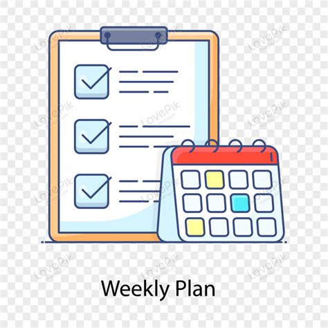 Icono De Planificación Semanal En Contorno Plano PNG Imágenes Gratis ...