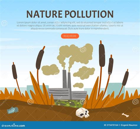 Nature Pollution Landing Page. Pollution of Water and Air by Toxic ...