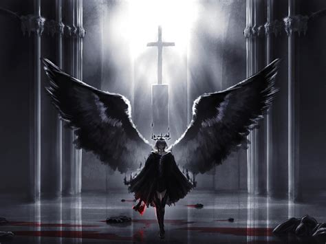 Anime Angel With Black Wings