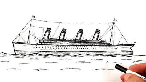 How to draw a Titanic easy - YouTube