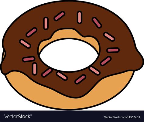 Color image cartoon donut with colored sparks Vector Image