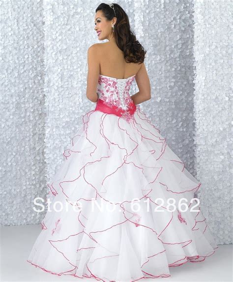 Pink And White Wedding Dress