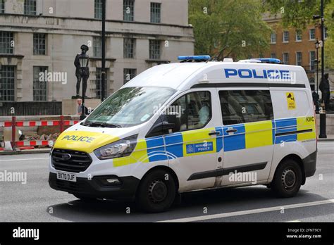 A Metropolitan Police van in Whitehall, Westminster, London, UK Stock ...