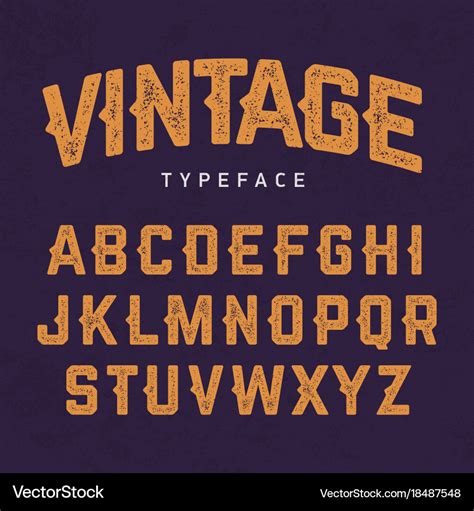 Vintage typeface retro style font Royalty Free Vector Image