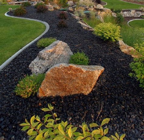 Cute Front Yard And Backyard With River Rocks 32 | Landscaping with ...