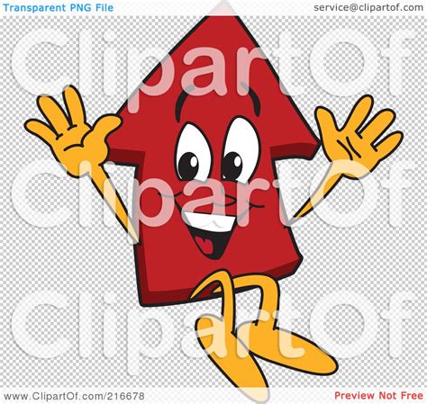 Royalty-Free (RF) Clipart Illustration of a Red Up Arrow Character ...