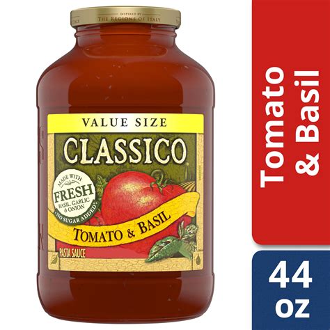 Classico Tomato and Basil Pasta Sauce, 44 oz Jar - Walmart.com