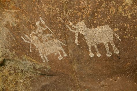 File:Rock painting, Bhimbetka, Raisen district, MP.jpg - Wikimedia Commons