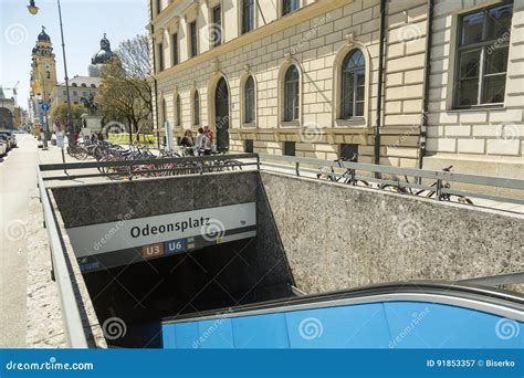 Munich U-Bahn, Entrance at Odeosplatz Station Editorial Photography ...