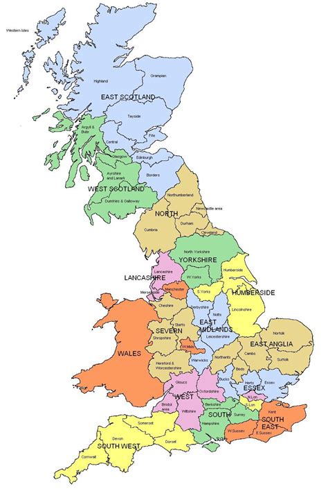 Large Regional Map | Counties of england, Wales england, Map