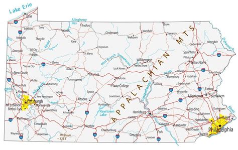 Pennsylvania On State Map - Corene Charlotte