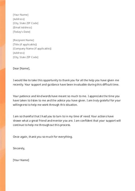 Personal Thank You Letter Template - Infoupdate.org