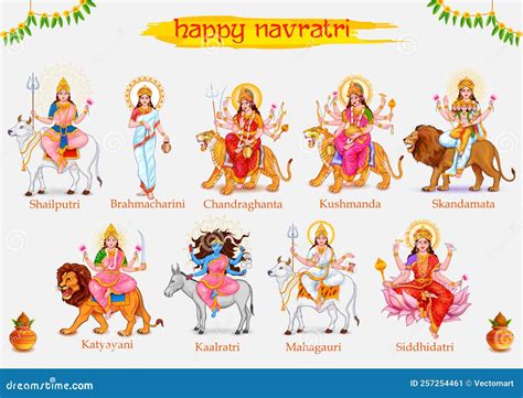 Goddess Navadurga Nine Devi for the Celebration of Navratri Festival ...