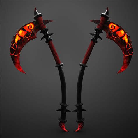 3D model Fire scythe weapon VR / AR / low-poly | CGTrader