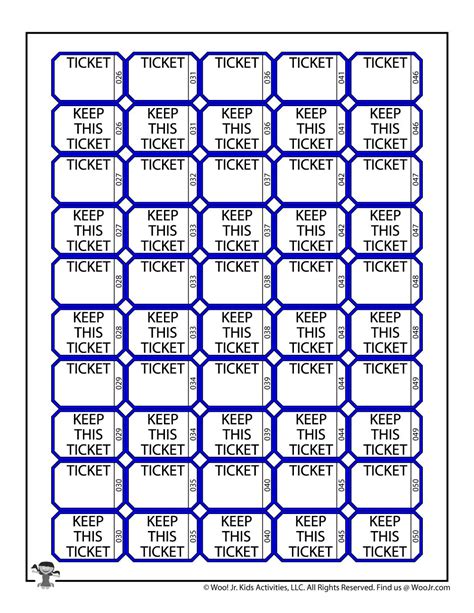 Free Printable Raffle Tickets Template | Woo! Jr. Kids Activities ...