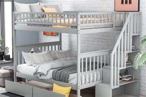 Full Over Queen Bunk Bed with Stairs