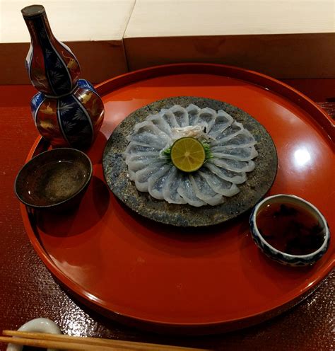 Fugu sashimi (AKA poisonous puffer fish), Kanazawa, Japan 2018 [OC] : r ...