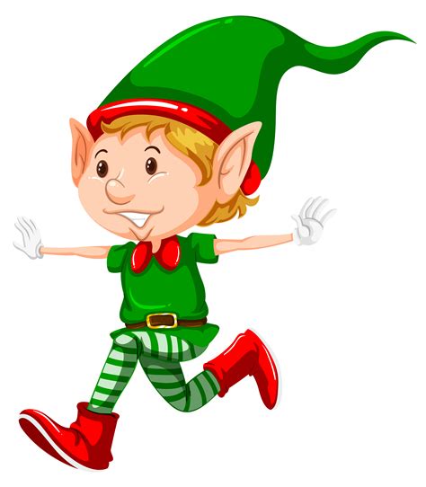 Happy christmas elf running 299174 Vector Art at Vecteezy