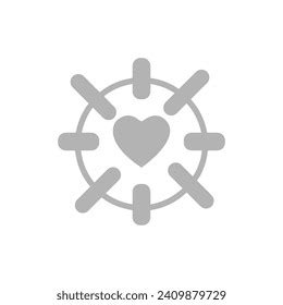 Crosshair Heart Icon On White Background Stock Vector (Royalty Free ...