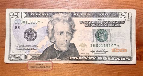 20$ Star Bank Note Twenty Dollar Bill In Series 2006 Rare.