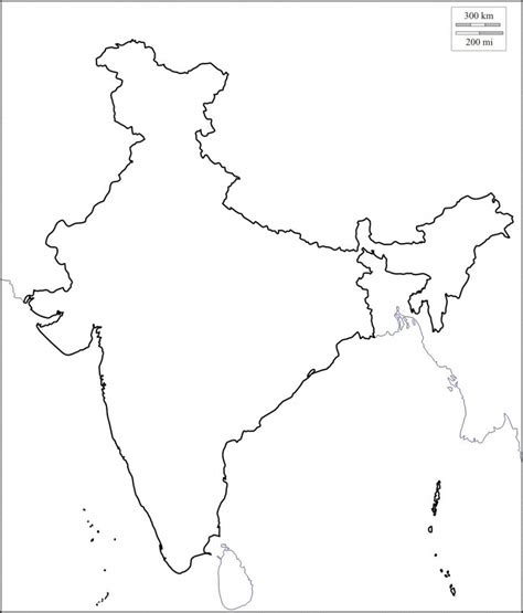 India Map Outline A4 Size | Map Of India With States | India Map ...