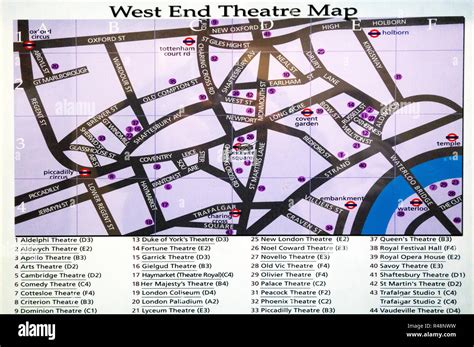 London's West End theatre district map Stock Photo - Alamy