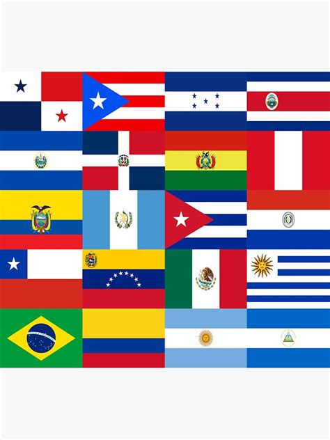 Printable Latin American Flags