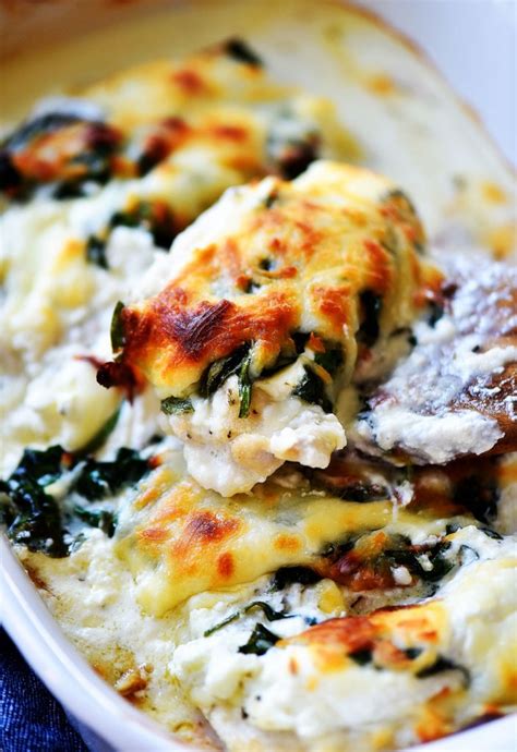 Cheesy Chicken Spinach Bake - Cozy Foody