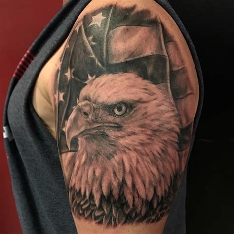 American Flag With Eagle Tattoo - Veteran Ink