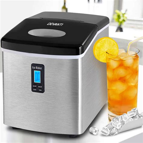 Devanti 3.2L Stainless Steel Portable Ice Cube Maker