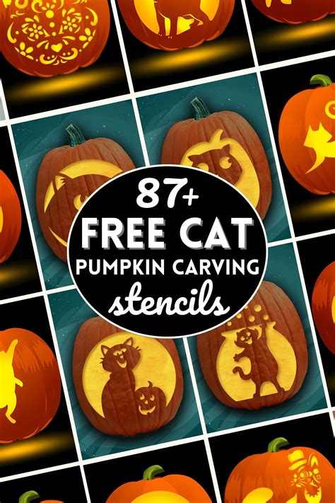 Cat pumpkin carving stencils – Artofit