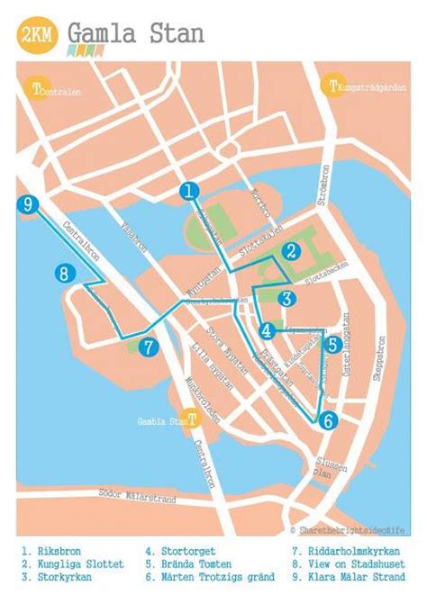 Gamla stan walking map - Stockholm gamla stan map (Södermanland and ...