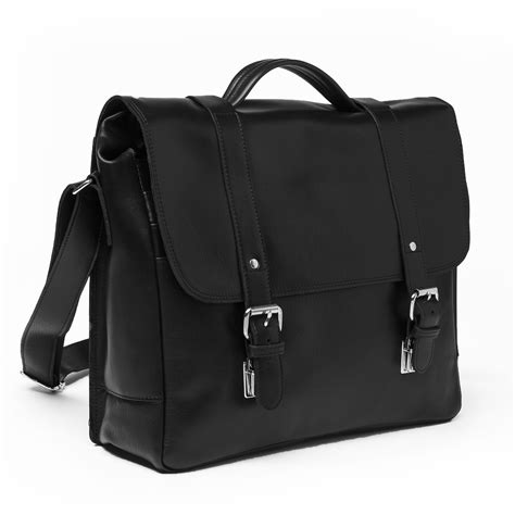 Large Coarse Leather Messenger Bag // Black - HIDES Canada - Touch of ...