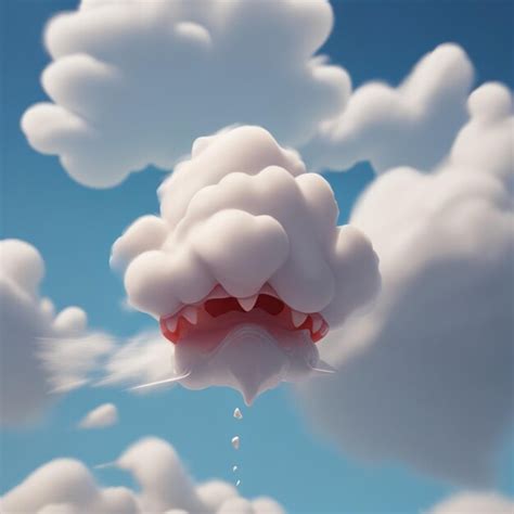 Premium AI Image | A cartoon of a monster with a cloud in the sky