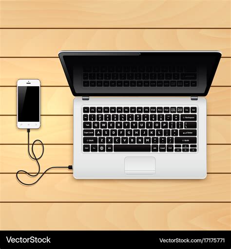 Usb cable connect phone and laptop Royalty Free Vector Image