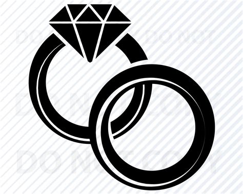 Wedding Ring SVG Files for Cricut Diamond RIng Vector Images | Etsy