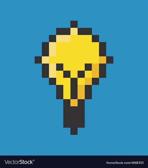 Light bulb pixel art Royalty Free Vector Image