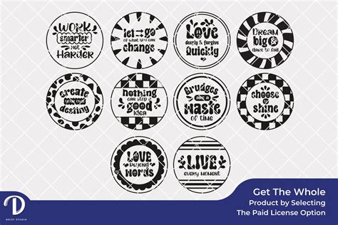 Positive Quotes Round Keychain - Motivational Quotes SVG - Drizy Studio